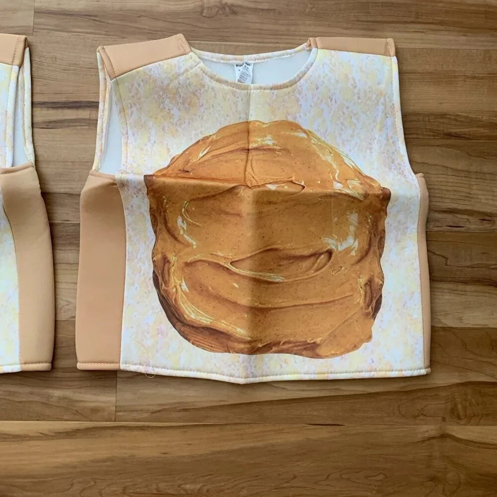 Peanut Butter Jelly Costume Set Kids Size 3-4 Bodysuit Halloween New